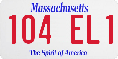 MA license plate 104EL1