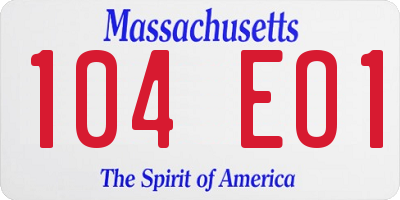 MA license plate 104EO1
