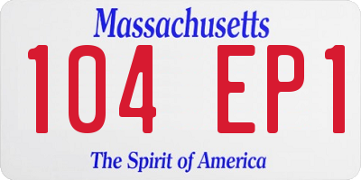MA license plate 104EP1