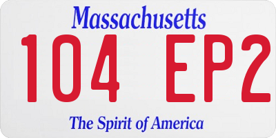 MA license plate 104EP2