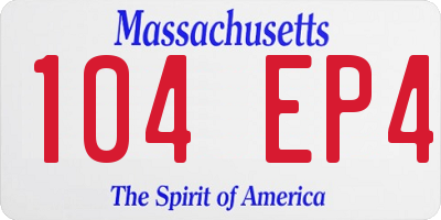 MA license plate 104EP4