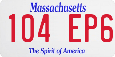 MA license plate 104EP6