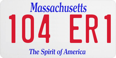 MA license plate 104ER1