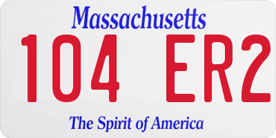 MA license plate 104ER2