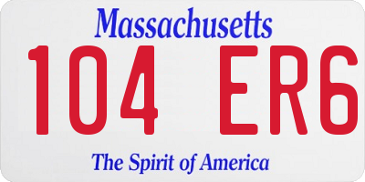 MA license plate 104ER6