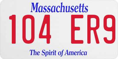 MA license plate 104ER9