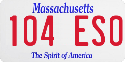MA license plate 104ES0