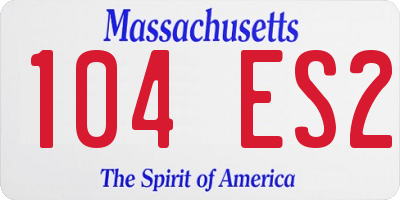 MA license plate 104ES2