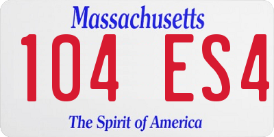 MA license plate 104ES4