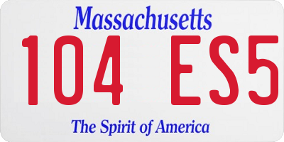 MA license plate 104ES5