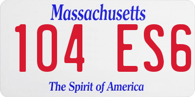 MA license plate 104ES6