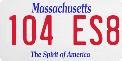 MA license plate 104ES8