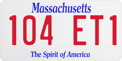MA license plate 104ET1