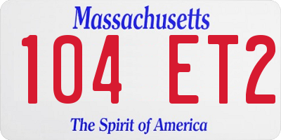 MA license plate 104ET2