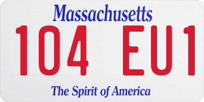 MA license plate 104EU1