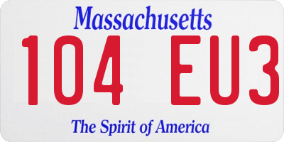 MA license plate 104EU3
