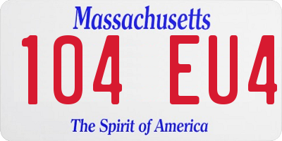 MA license plate 104EU4