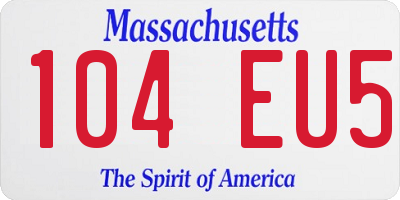 MA license plate 104EU5