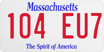 MA license plate 104EU7