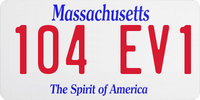 MA license plate 104EV1