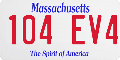 MA license plate 104EV4