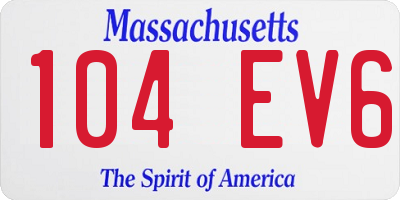 MA license plate 104EV6