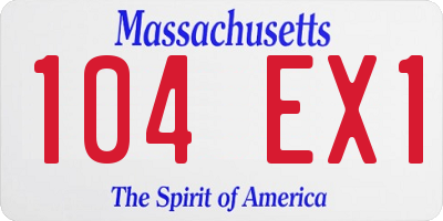 MA license plate 104EX1