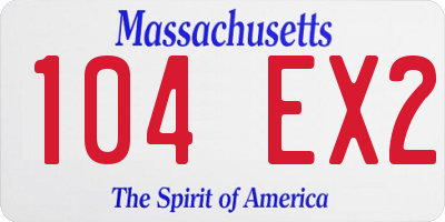 MA license plate 104EX2