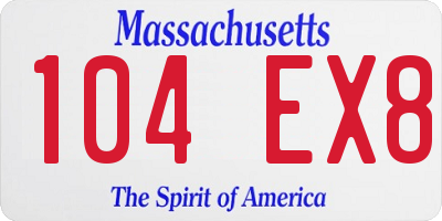 MA license plate 104EX8