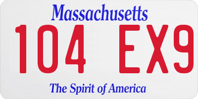 MA license plate 104EX9