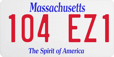 MA license plate 104EZ1