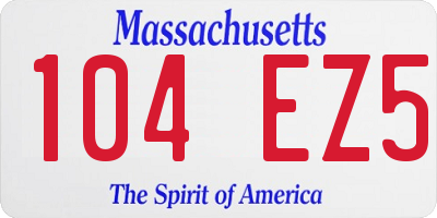 MA license plate 104EZ5