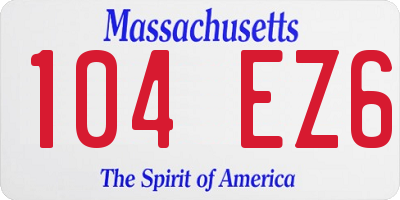 MA license plate 104EZ6