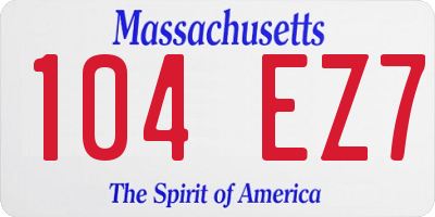 MA license plate 104EZ7