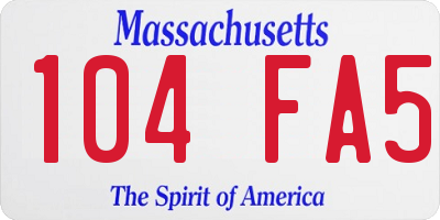 MA license plate 104FA5