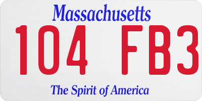 MA license plate 104FB3
