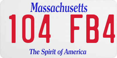 MA license plate 104FB4