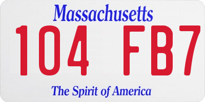MA license plate 104FB7
