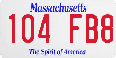 MA license plate 104FB8