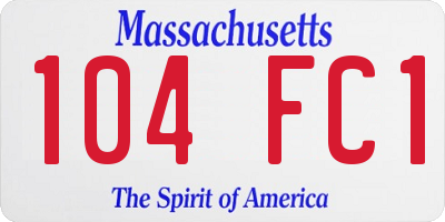 MA license plate 104FC1
