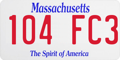 MA license plate 104FC3