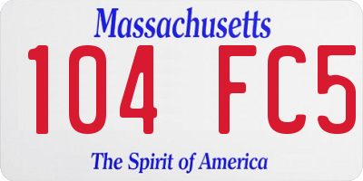 MA license plate 104FC5