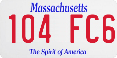 MA license plate 104FC6