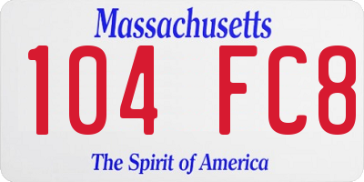 MA license plate 104FC8