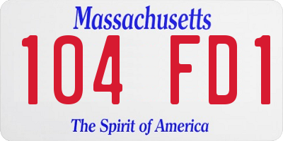 MA license plate 104FD1