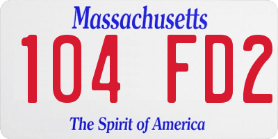 MA license plate 104FD2
