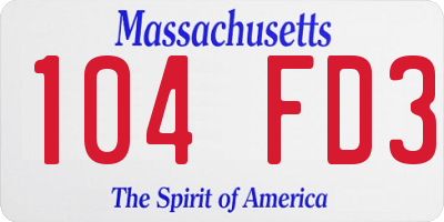 MA license plate 104FD3