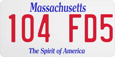 MA license plate 104FD5