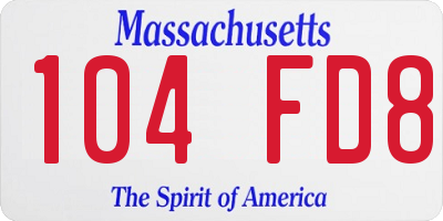 MA license plate 104FD8