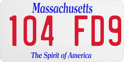 MA license plate 104FD9